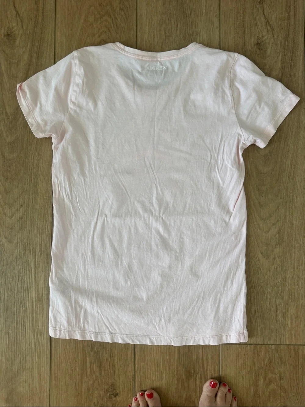 J. Crew Factory Light Pink Tee with White Crab Print